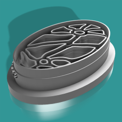 Cutter in the shape of oval (50 x 30 mm).