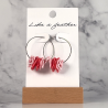 Boucles d'oreilles créoles en forme de fleur, de couleurs ro