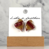 Boucles d'oreilles puces en forme de coeur, de couleurs bord