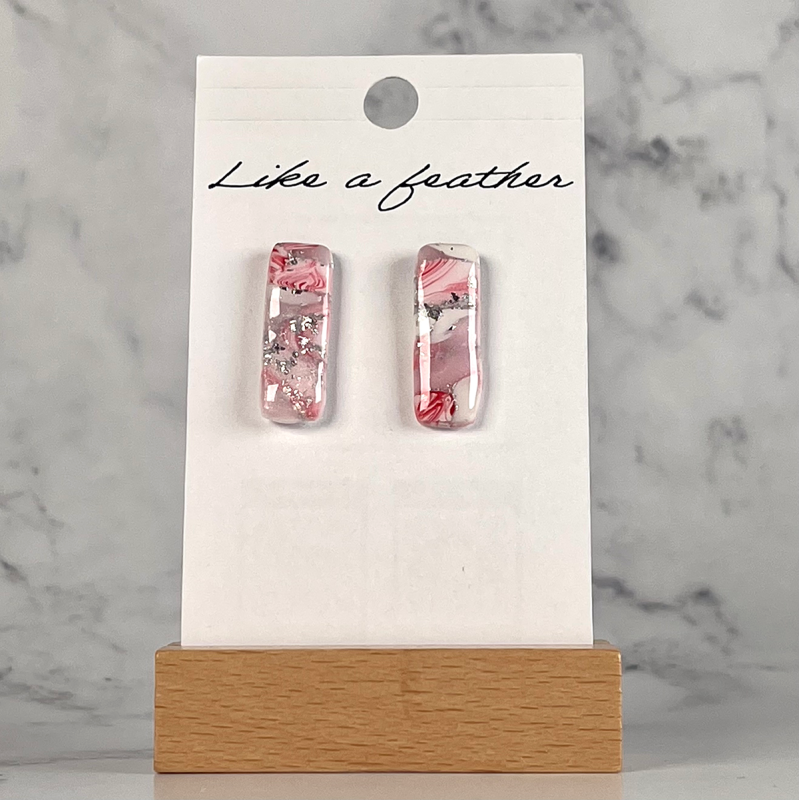 Boucles d'oreilles puces en forme de rectangle, de couleurs