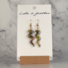 dangling earrings shaped like snake, in khaki, apple green c