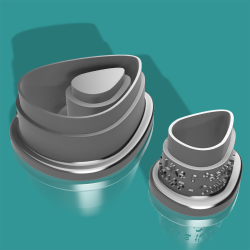 Cutter in the shape of egg (30 x 24 mm).