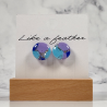 stud earrings shaped like circle, in blue, sky blue, lila co