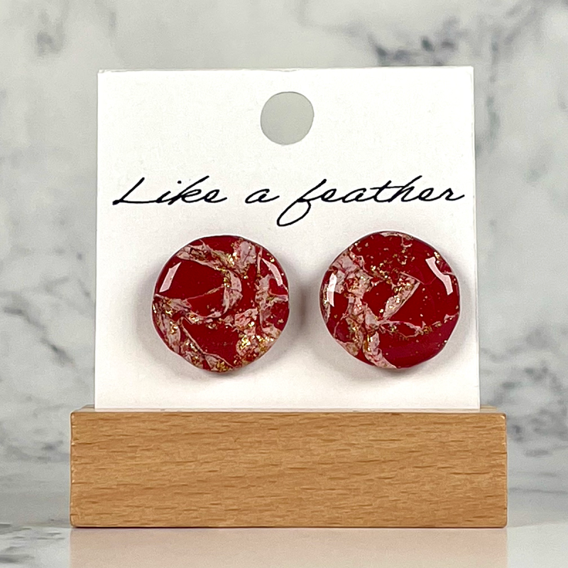 Boucles d'oreilles puces en forme de rond, de couleurs borde