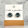 Boucles d'oreilles puces en forme de rond, de couleurs noire