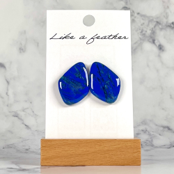 Boucles d'oreilles puces en forme de losange, de couleurs bl