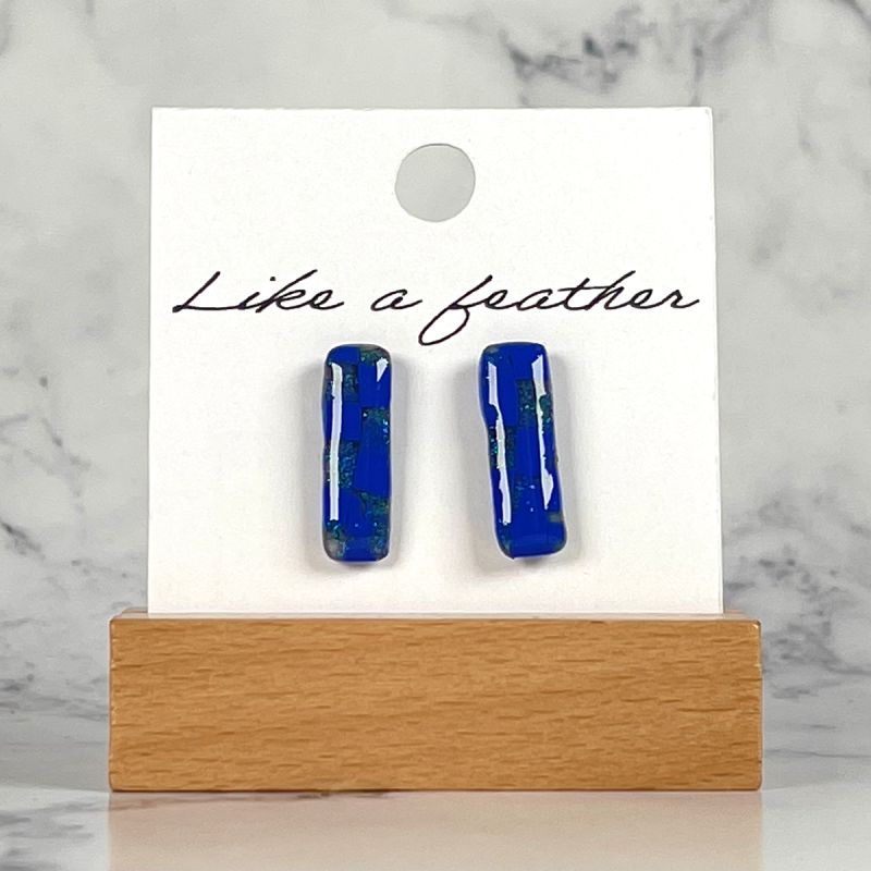 Boucles d'oreilles puces en forme de rectangle, de couleurs