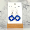 Boucles d'oreilles pendantes en forme de carré percé, de cou