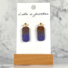 dangling earrings shaped like rectangle, in brown, purple co