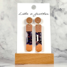 dangling earrings shaped like rectangle, in mokka, purple, s