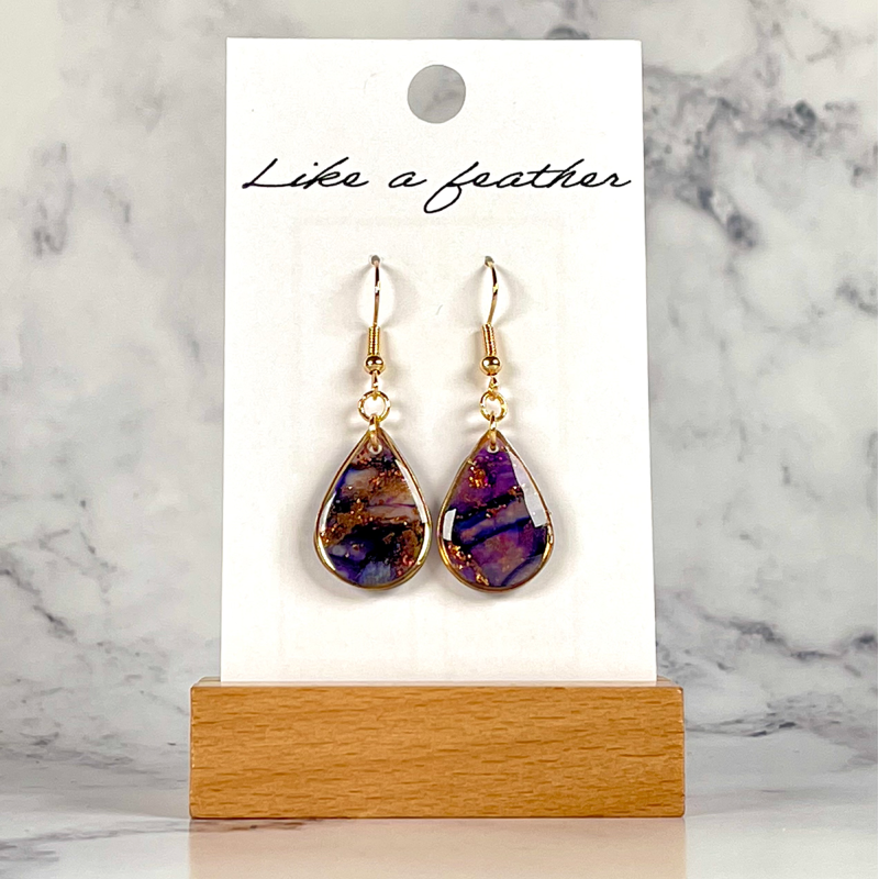 Boucles d'oreilles pendantes en forme de goutte, de couleurs