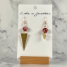 Boucles d'oreilles pendantes, de couleurs dorée, bordeaux, b