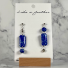 Boucles d'oreilles pendantes en forme de rectangle et sphère