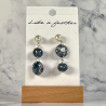 dangling earrings shaped like round and spherical, in black,
