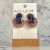 Boucles d'oreilles puces en forme de demi-ovale et ovale, de