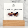 Boucles d'oreilles puces en forme de coeur, de couleurs viol