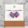 Boucles d'oreilles puces en forme d'amphore inversé, de coul