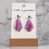 dangling earrings shaped like inverted amphora, in fuchsia,