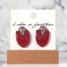 Boucles d'oreilles puces en forme de demi ovale avec goutte,