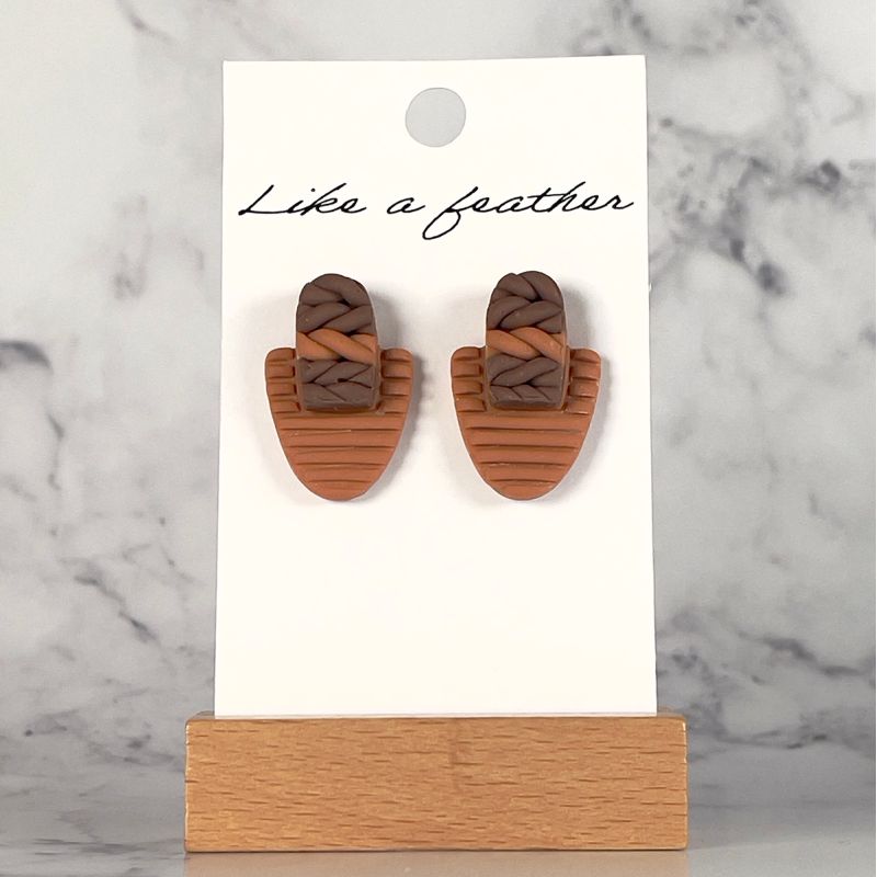 Boucles d'oreilles puces en forme de demi-ovale et ovale, de