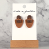 stud earrings shaped like half-oval and oval, in mokka, choc