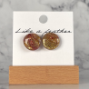 Boucles d'oreilles puces en forme de rond, de couleurs dorée