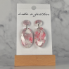 dangling earrings shaped like oval, in rose, white, silver c