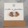 Boucles d'oreilles puces en forme de coeur, de couleurs beig