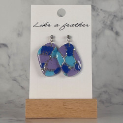Boucles d'oreilles pendantes en forme de trapèze, de couleur