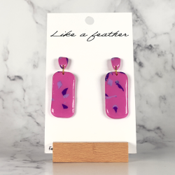 Boucles d'oreilles pendantes en forme de rectangle, de coule