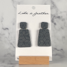 dangling earrings shaped like trapezoid, in grey, silver col