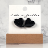 Boucles d'oreilles puces en forme de coeur, de couleur noire