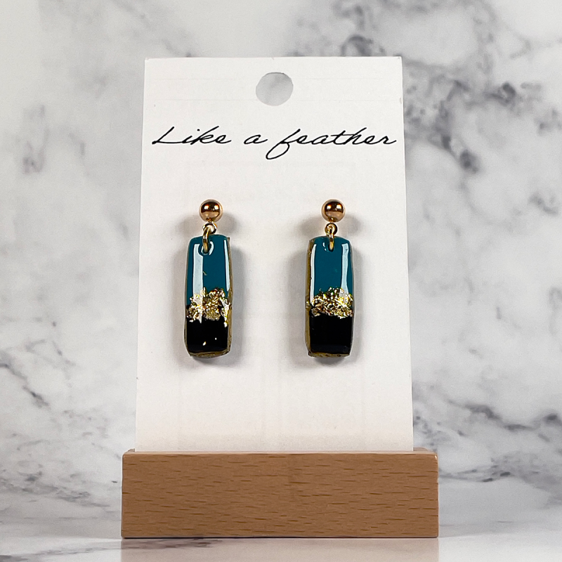 Boucles d'oreilles pendantes en forme de rectangle, de coule