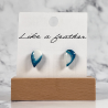 Boucles d'oreilles puces en forme de goutte, de couleurs bla
