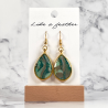 dangling earrings shaped like drop, in pine green, apple gre