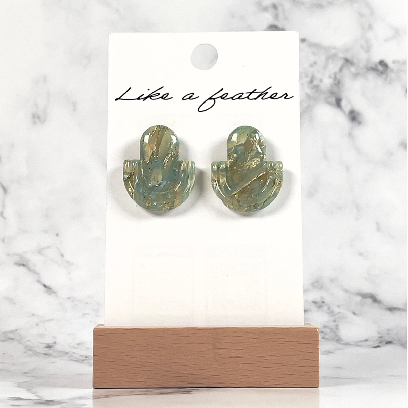 Boucles d'oreilles puces en forme d'heurtoir de porte demi-c