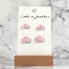 stud earrings shaped like small circle, in pastel rose color