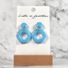 Boucles d'oreilles pendantes en forme d'hexagone, de couleur