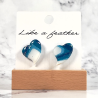Boucles d'oreilles puces en forme de coeur, de couleurs blan