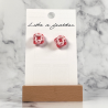 Boucles d'oreilles puces en forme de fleur, de couleurs roug