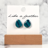 Boucles d'oreilles puces en forme de goutte, de couleurs ble