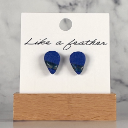 Boucles d'oreilles puces en forme de goutte, de couleurs ble