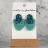 Boucles d'oreilles puces en forme de deux demi-ovales opposé
