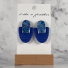 Boucles d'oreilles puces en forme de deux demi-ovales opposé