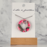 Pierced Round-shaped pendant in rose, neon pink, khaki and s