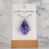 Inverted Amphora-shaped pendant in blue, purple, brown and s